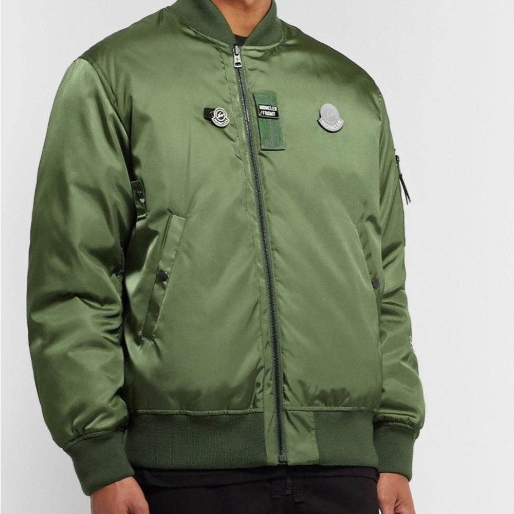 7 Moncler Fragment Reversible Printed Shell Down Bomber Jacket Sz 2/M
